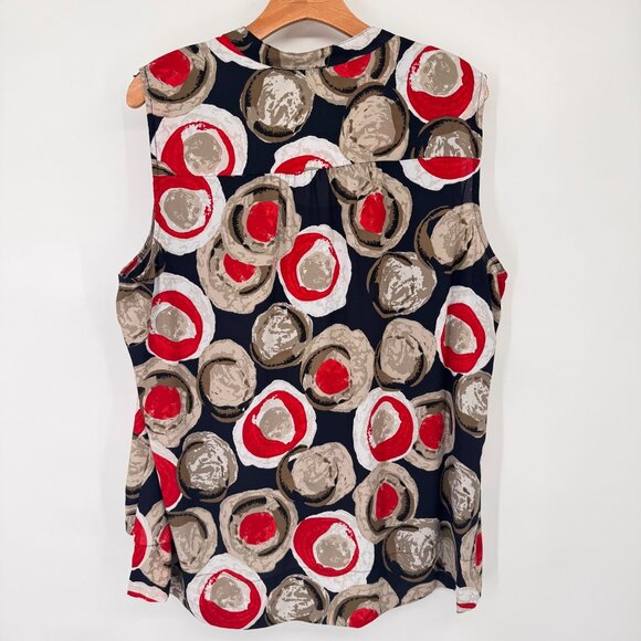 Alfani Woman Sleeveless Wrap Blouse top size 20W plus red Circle Print - Picture 6 of 10